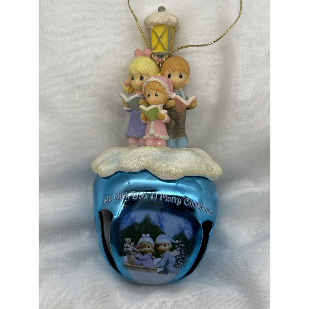 Precious Moments Blue Jingle Bell Ornament Bradford We Wish You... Carolers 2007